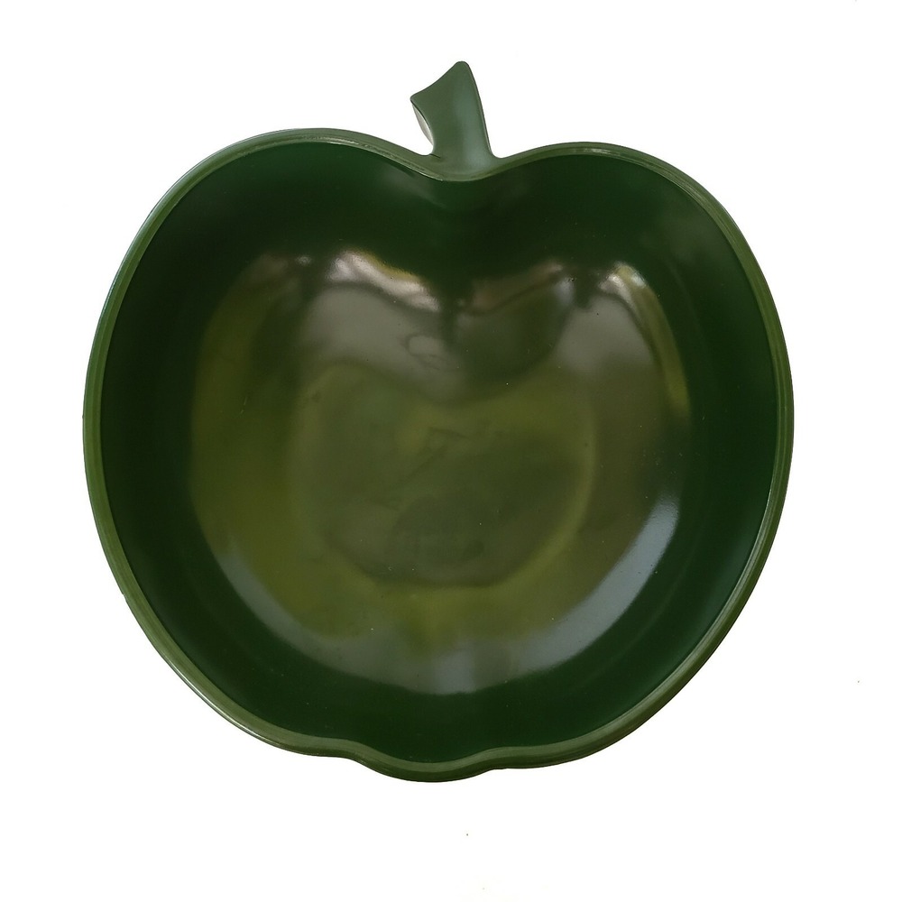 Hazel Atlas Orchard Apple Green Salad Serving Bowl‎ 10" Vintage Glass Dish